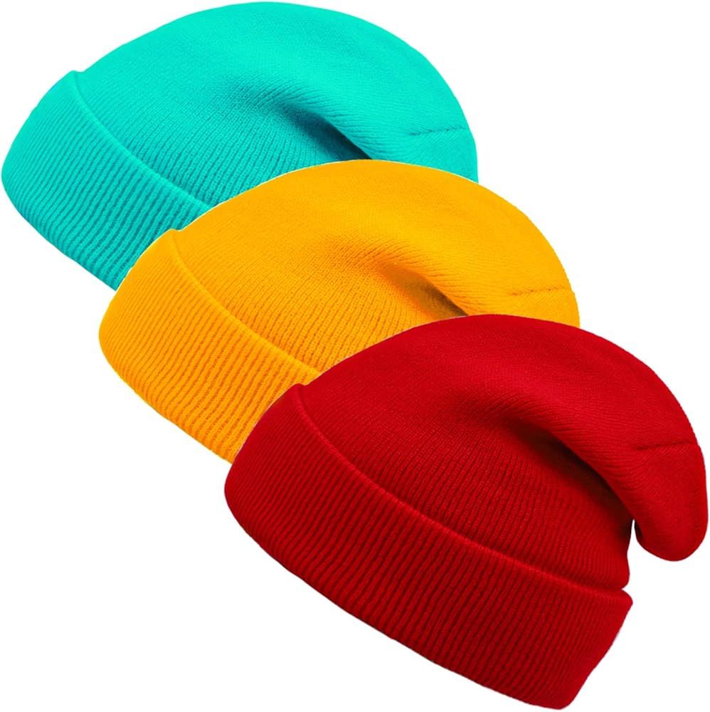 Cooraby Kid's Knitted Beanies Winter Warm Stretchy Beanies Hats for Boys or Girls | Amazon (US)