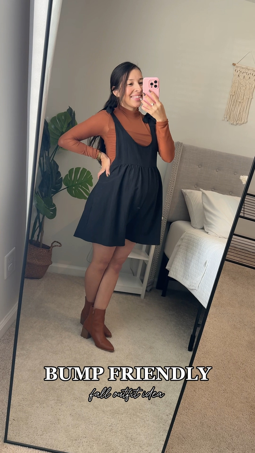 Bump friendly fall outfit idea!
Maternity outfit for the fall! 
Black and brown outfit!

#LTKfindsunder50 #LTKsalealert #LTKbump