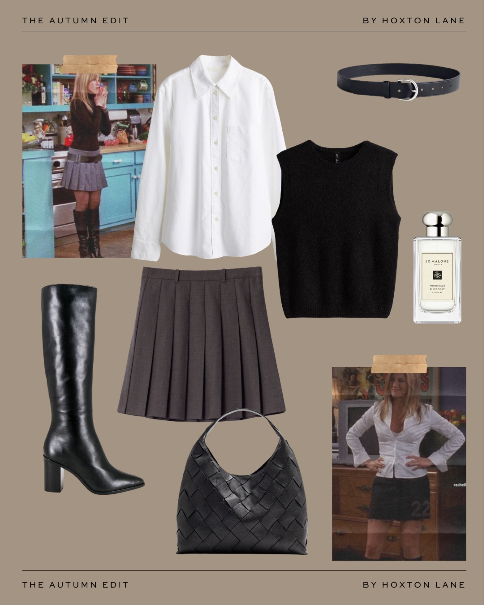 The Rachel Green 90’s inspired edit 🪄 featuring a pleated grey skirt, white button up, black sweater vest, and knee high tall black boots. Our girl Jen Aniston always gives us the Inspo! 

#LTKSeasonal #LTKWorkwear