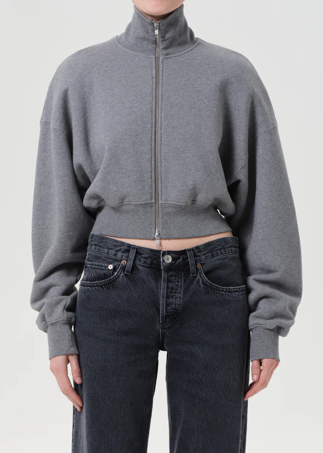Darby Zip Up in Grey Heather | AGOLDE