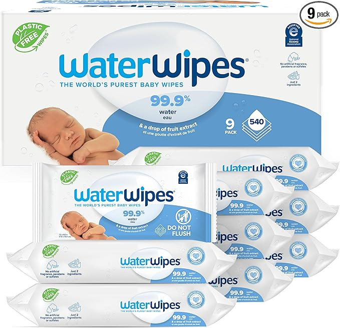 WaterWipes Plastic-Free Original-baby Wipes, 99.9% Water Based Wipes, Unscented & Hypoallergenic ... | Amazon (US)