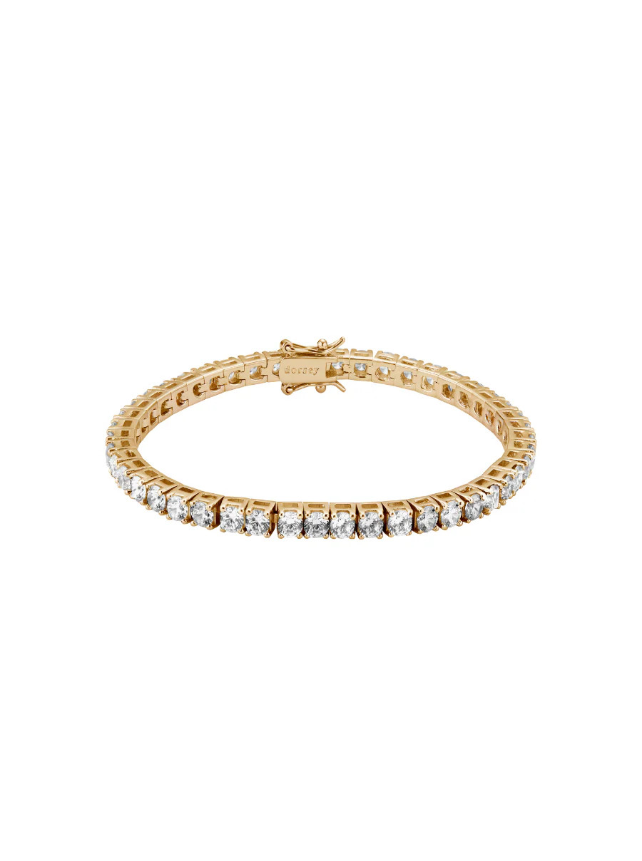 KATE 3.75MM ROUND CUT, LAB-GROWN WHITE SAPPHIRE GOLD RIVIERE BRACELET | Dorsey