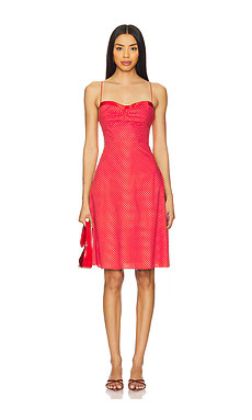 GUIZIO Margaux Midi Dress in Red Love from Revolve.com | Revolve Clothing (Global)