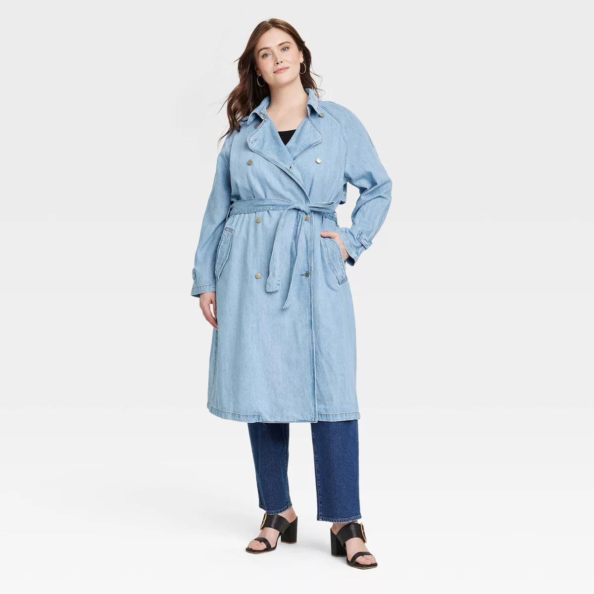 Women's Denim Trench Coat - Universal Thread™ Light Wash | Target