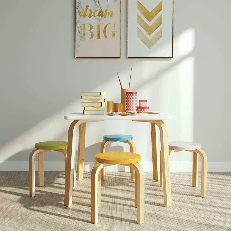Eilonwy Kids 5 Piece Square Play / Activity Table and Chair Set | Wayfair North America