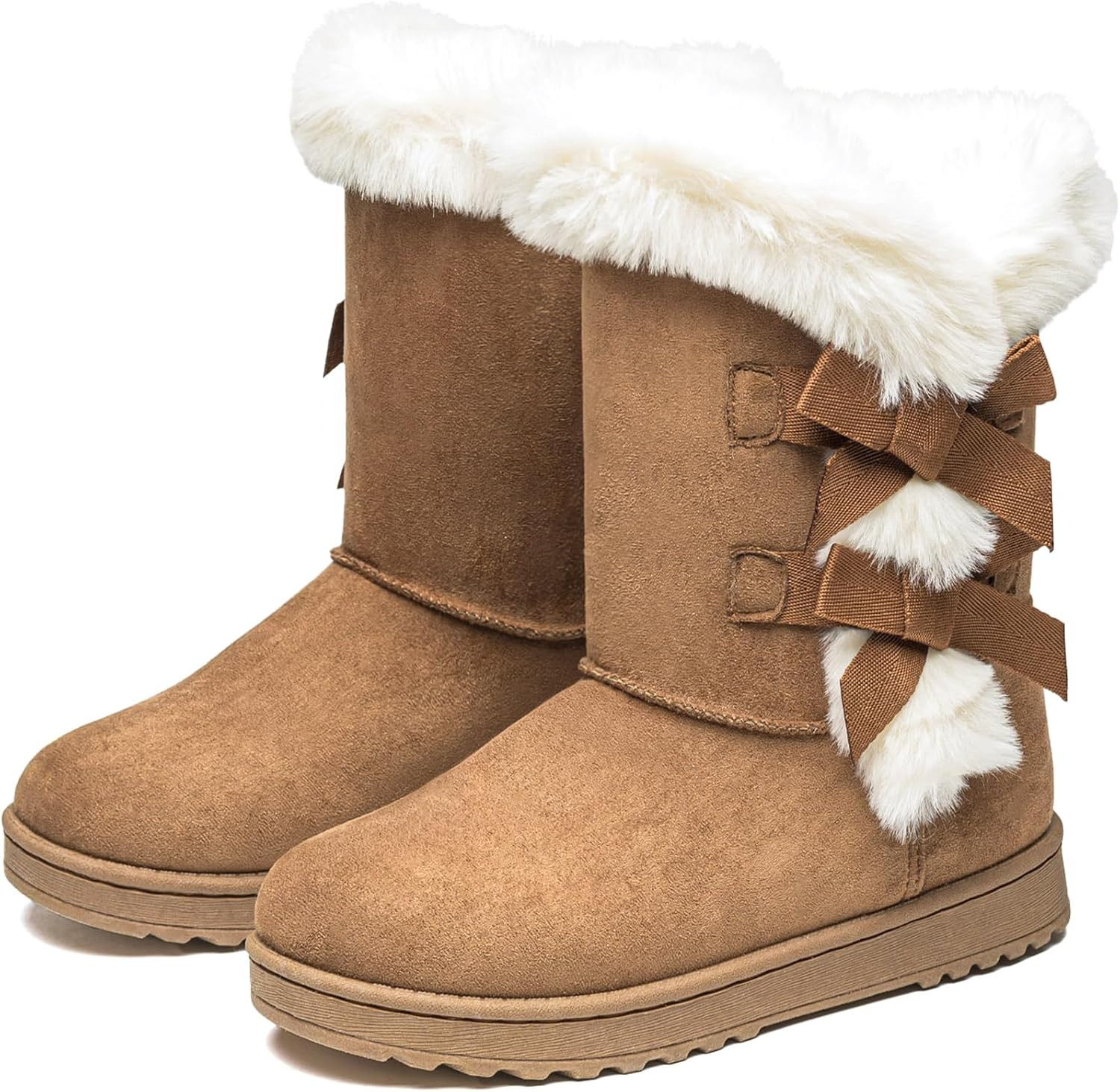 Uoidru Women's Snow Boots Anti-Slip Mid-calf Winter Boots for Womens Faux Fur Lined Winter Suede Snow Boots Womens Comfortable Fashion Boots | Amazon (US)