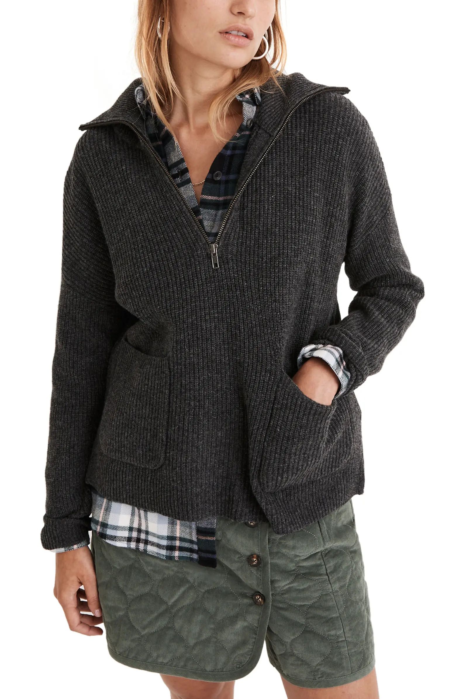 Madewell Glenbrook Half Zip Wool Blend Sweater | Nordstrom | Nordstrom