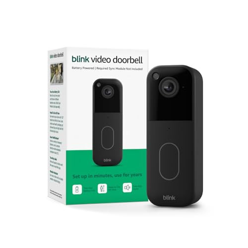 Blink Video Doorbell – Head-to-toe HD view, two-year battery life, and simple setup. Required Sync Module not included – Add-On (Black) | Amazon (US)
