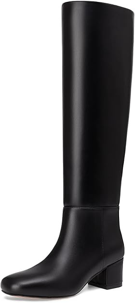 Knee High Boots Women Chunky Low Heel Round Toe Tall Fall Boots | Amazon (US)