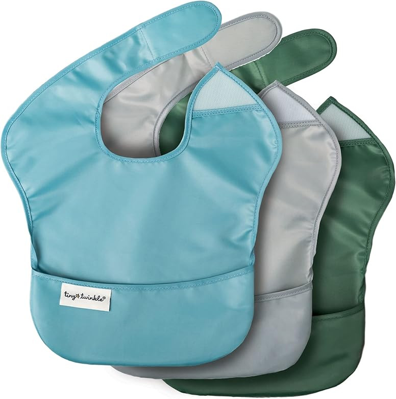 Tiny Twinkle Mess-Proof Baby Bib - Waterproof Bib for Baby Boy or Girl - PVC, BPA & Phthalate Fre... | Amazon (US)