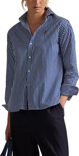 Stripe Relaxed Fit Cotton Button-Up Shirt | Nordstrom