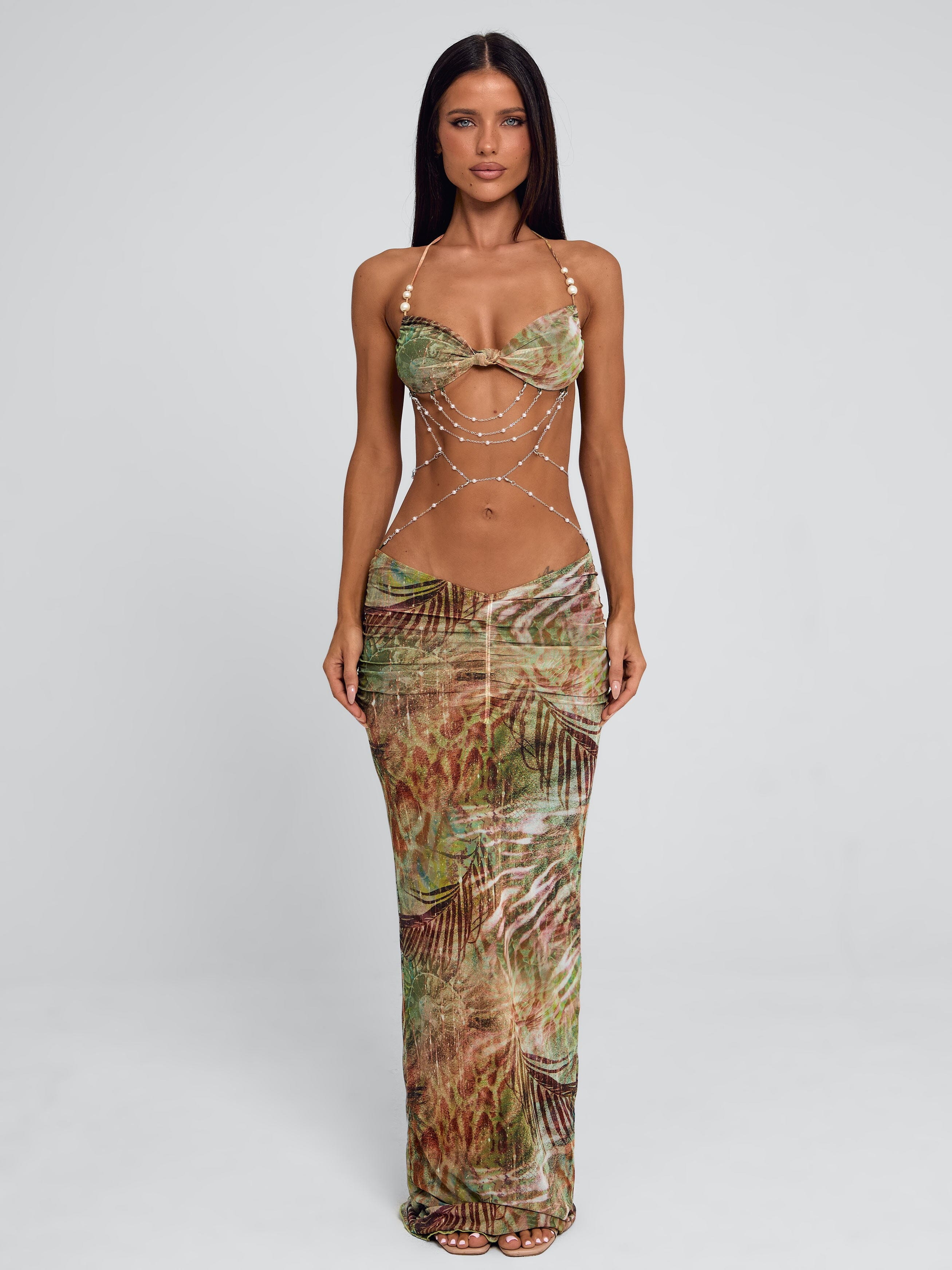 CATERINA MAXI DRESS LAGRONO SAGE | Outcast (US & UK)