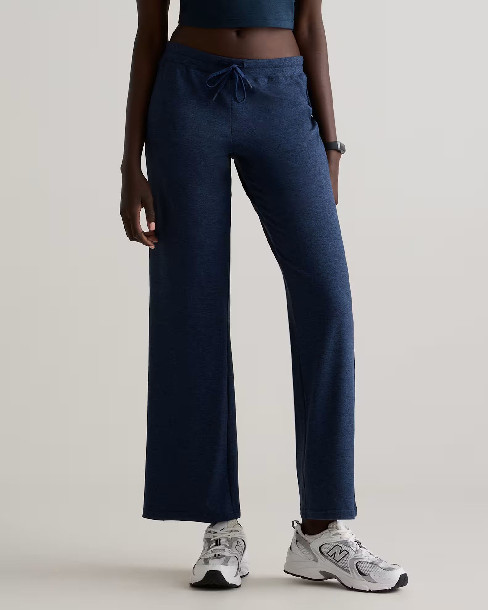 Flowknit Wide Leg Pants in Heather Navy | Quince