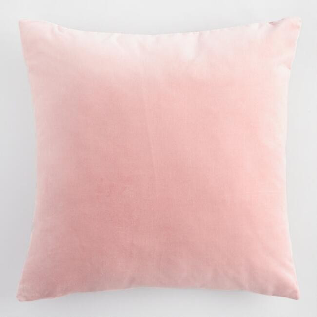 Blush Velvet Throw Pillow | World Market