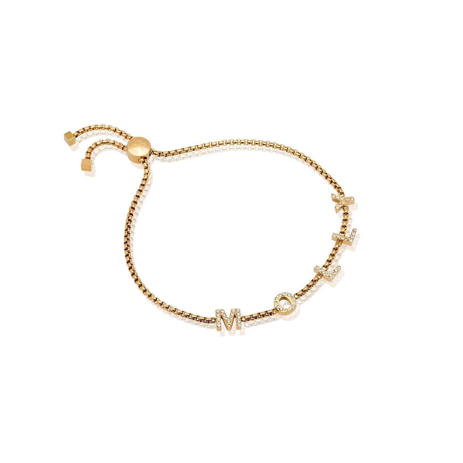 Crystal Custom Name Bracelet (Gold) | Abbott Lyon