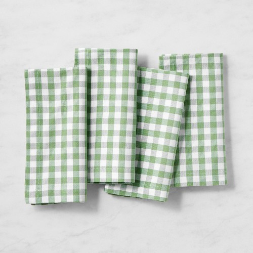 AERIN x Williams Sonoma Gingham Napkins, Set of 4, Light Green | Williams-Sonoma