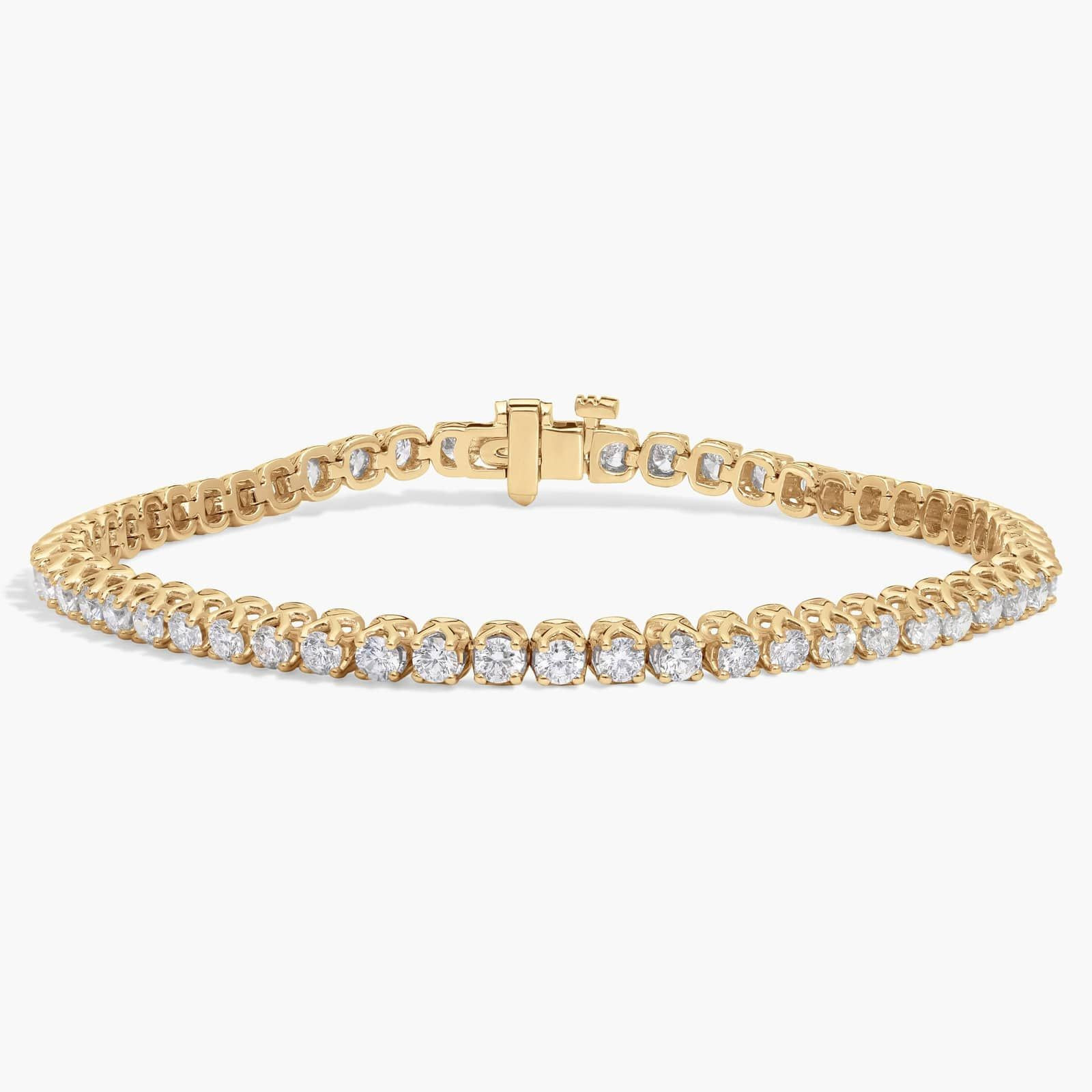 Diamond Tennis Bracelet With 3.25 ctw Round Cut Diamonds In 14k Yellow Gold | Blue Nile