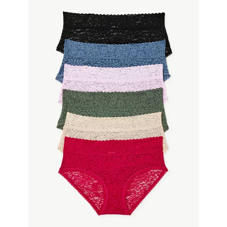 Joyspun Women's Stretch Lace Hipster Panties, 6-Pack, Sizes S to 2XL - Walmart.com | Walmart (US)