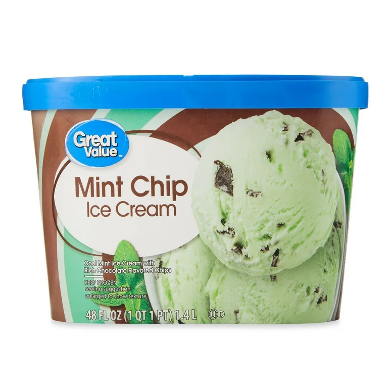 Great Value Mint Chip Ice Cream, 48 fl oz | Walmart (US)
