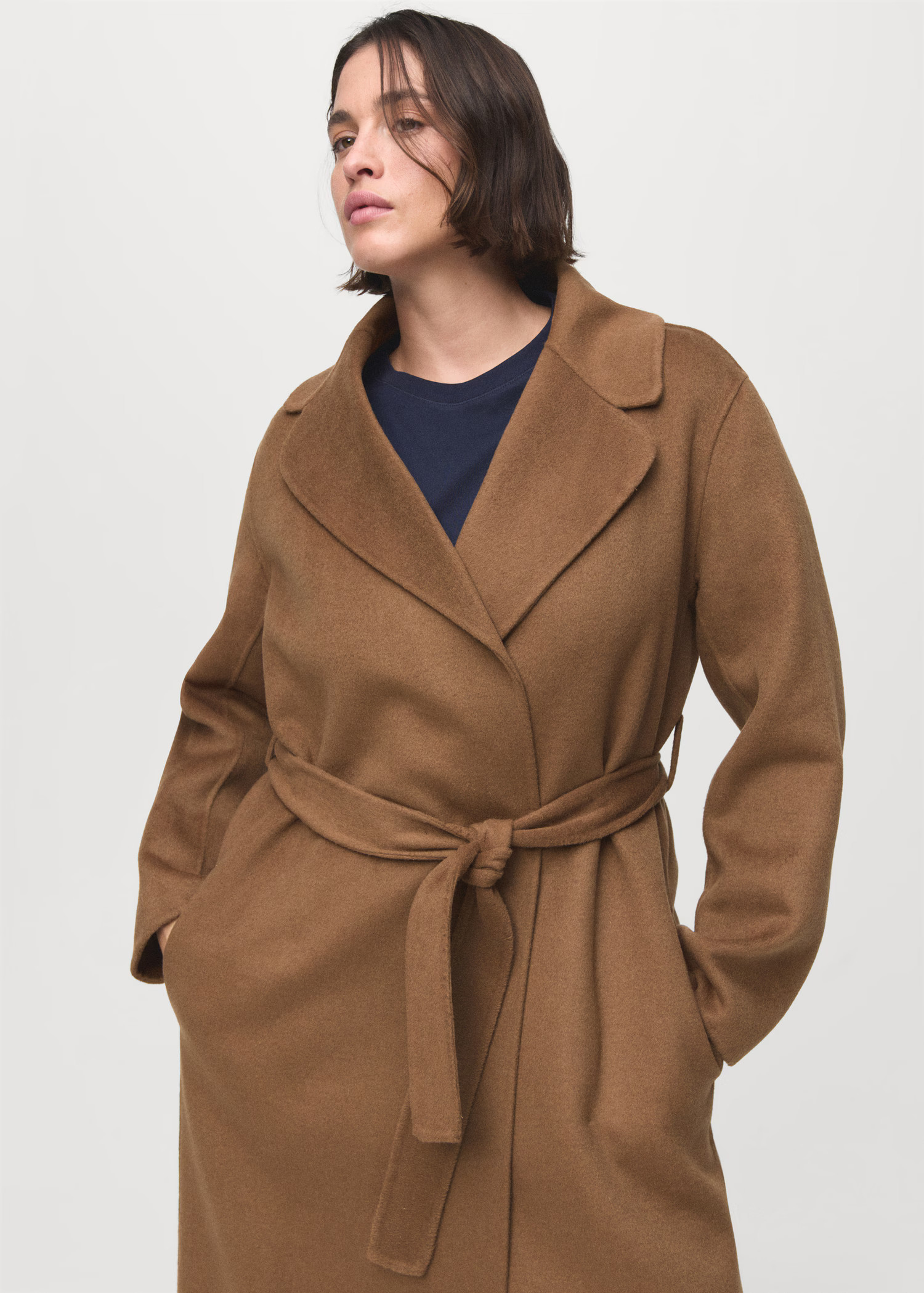 Handmade wool coat with belt - Women | MANGO USA | Mango (US/MX/AU)