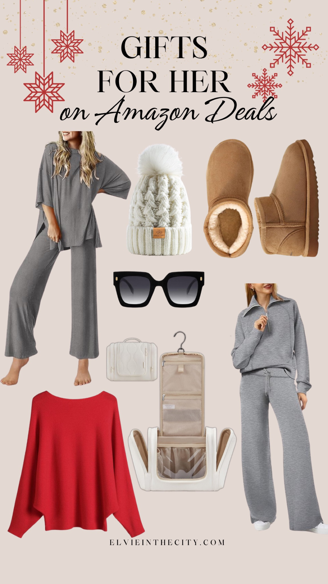 These gifts for her are all on Amazon and on deal! Ideas include two-piece lounge sets, a beanie, bootie slippers, sunglasses, a sweater, and travel toiletry bag.

Gifts for her, gifts for mom, gifts for grandma, gift guide, amazon deals, affordable fashion, fashion over 40, fashion over 50

#LTKSaleAlert #LTKGiftGuide #LTKFindsUnder50
