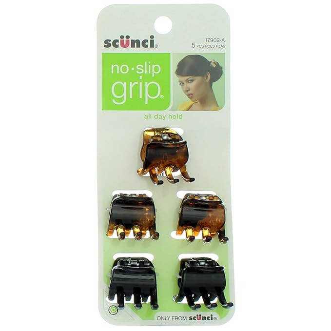 Scunci No-Slip Grip Mini Jaw Clips, 5 Count (Pack of 1) | Amazon (US)