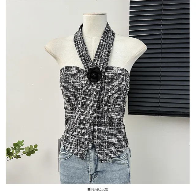 Lemongrass - Rosette Halter Tube Top | YesStyle.com