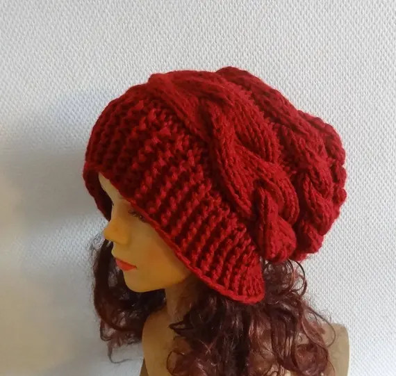 Super Slouchy Beanie Big Baggy Hat Winter Adult Teen Fashion Chunky Knit Slouchy Knitted Hat Larg... | Etsy (CAD)