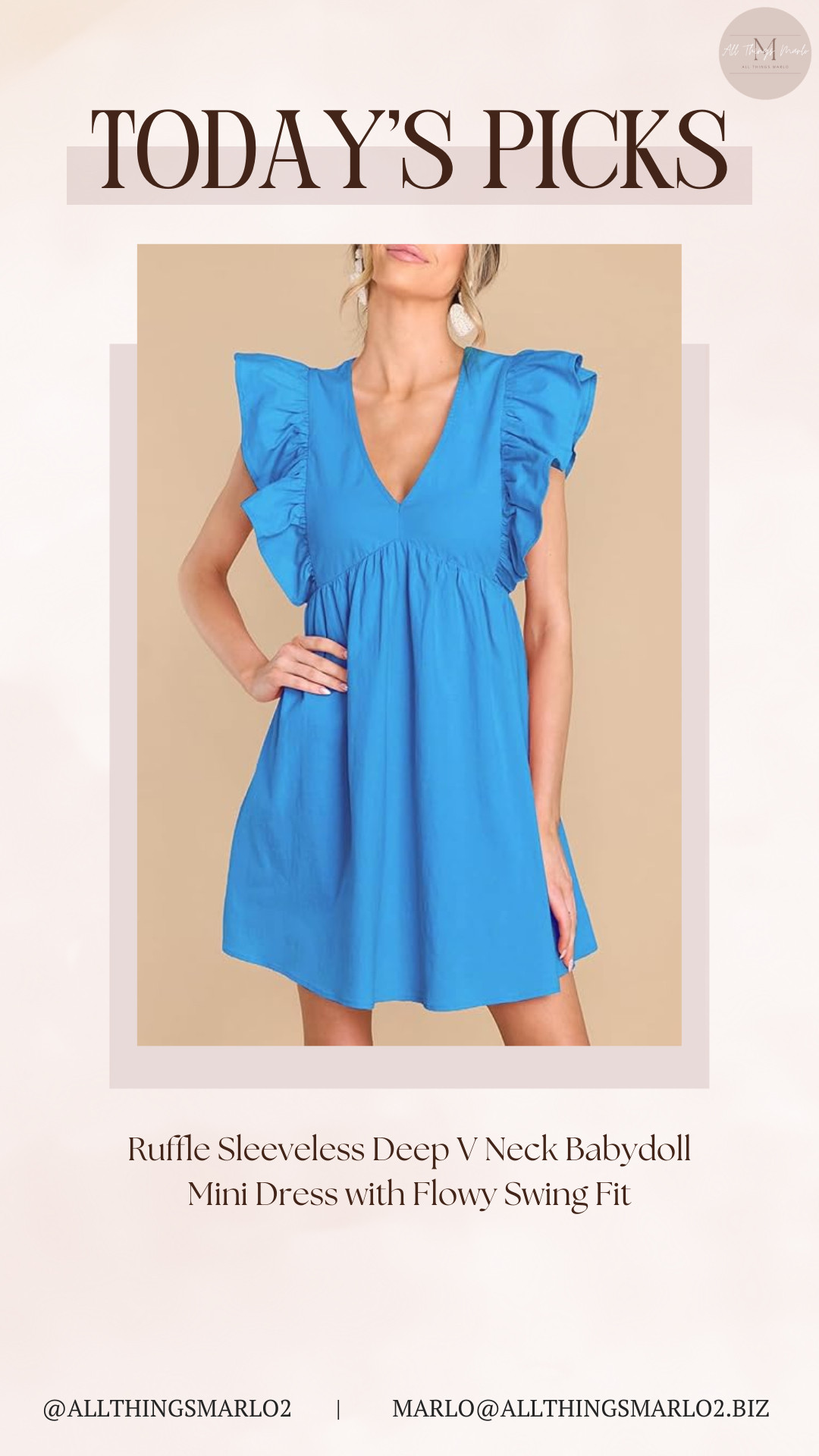 Ruffle Sleeveless Deep V Neck Babydoll Mini Dress with Flowy Swing Fit 

 #LTKSeasonal #LTKWorkwear #LTKTravel