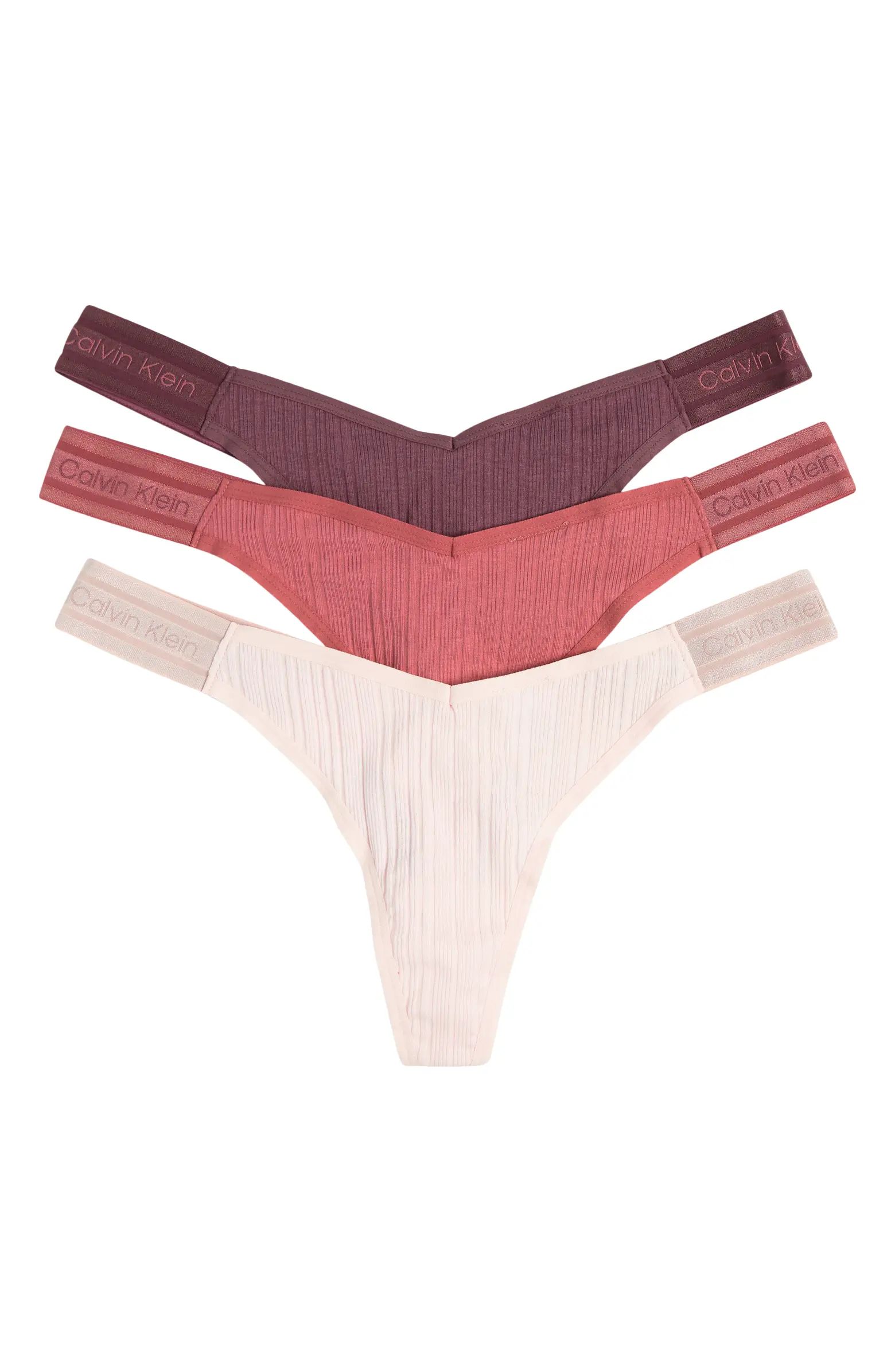Refined Ribbed Thongs - Pack of 3 | Nordstrom Rack