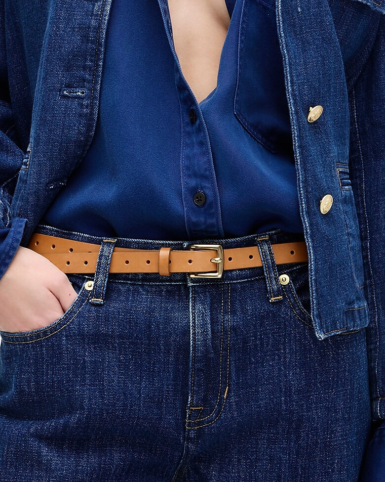 Perforated Italian leather belt | J. Crew US