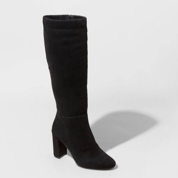 Women's Brandee Microsuede Heeled Riding Boots - A New Day™ | Target