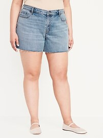 Mid-Rise Boyfriend Cut-Off Jean Shorts -- 5-inch inseam | Old Navy (US)