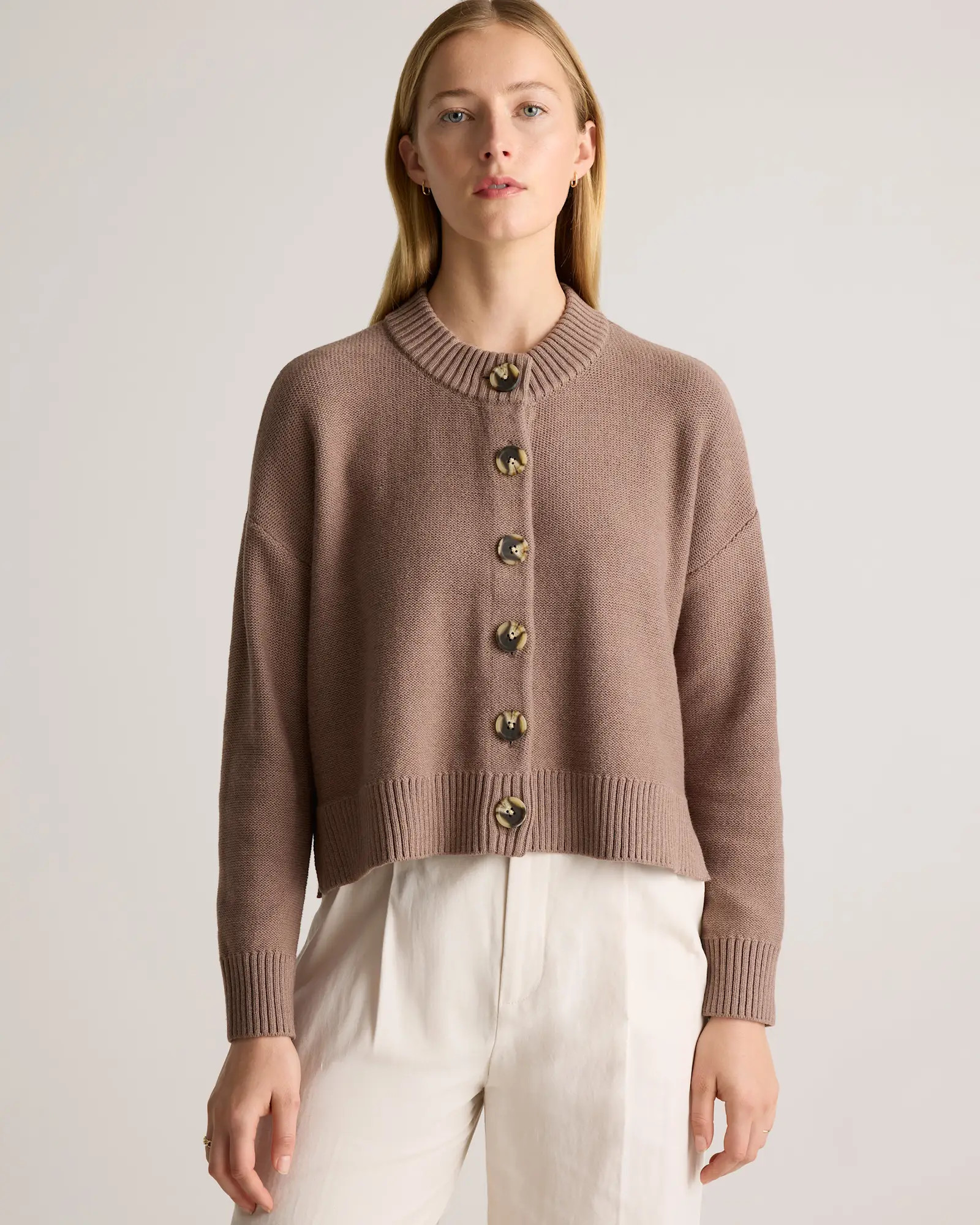 100% Organic Cotton Cropped Cardigan | Quince