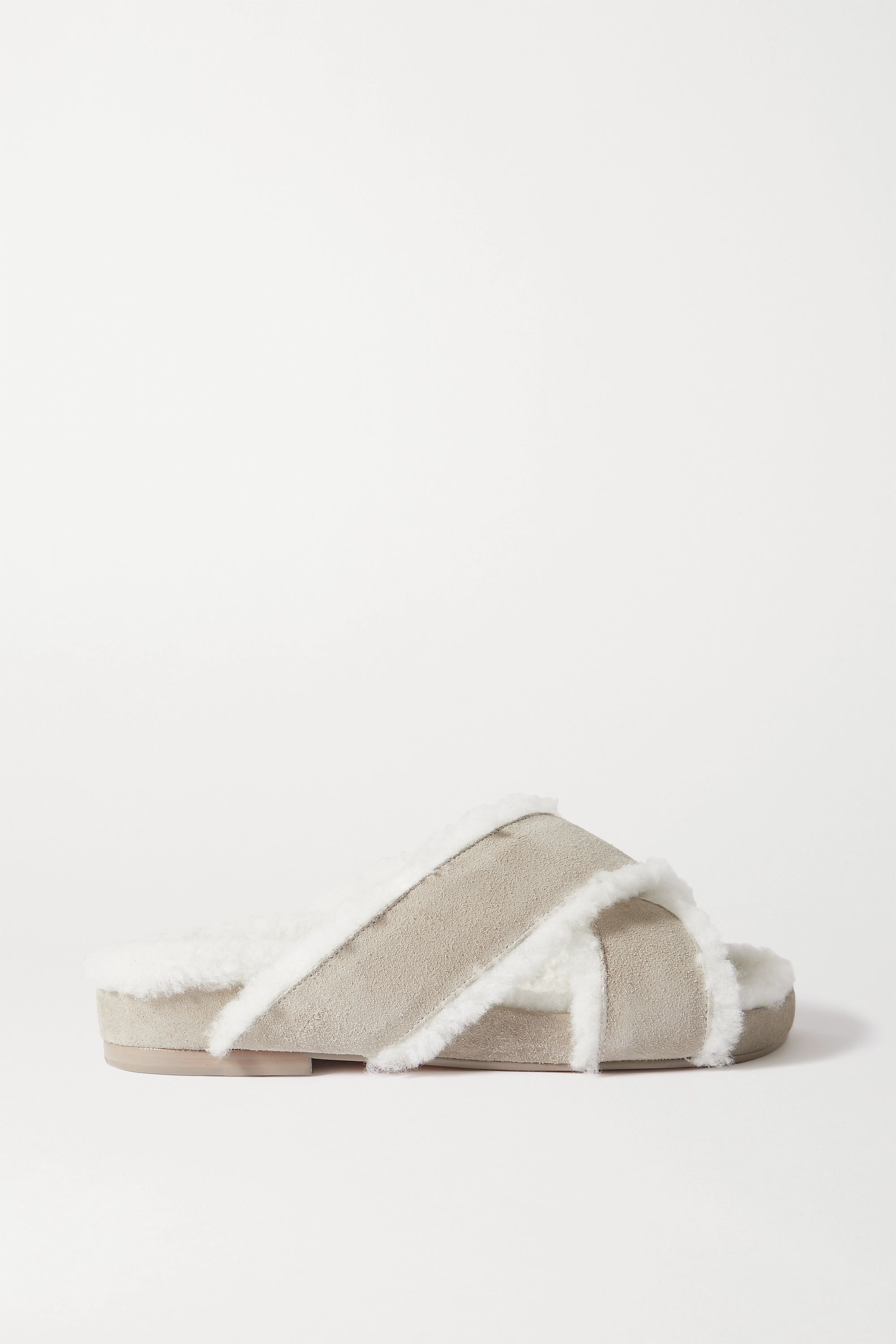 Shearling-lined suede slides | NET-A-PORTER (US)