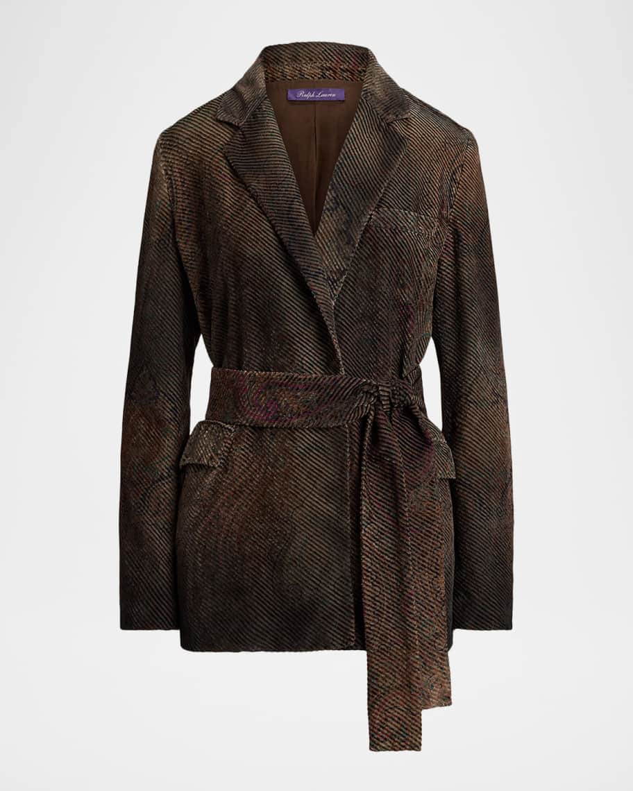 Lilliana Burnished Paisley Velvet Twill Blazer | Neiman Marcus