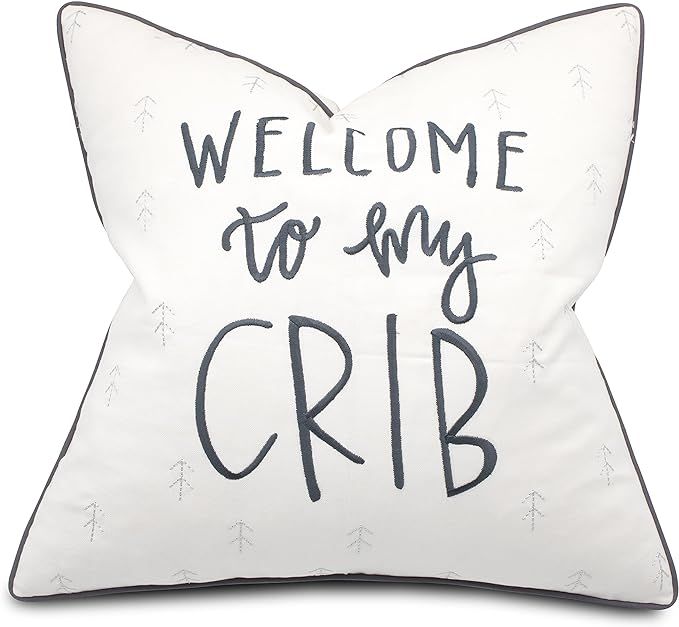 VAGMINE Welcome to My Crib Embroidered Decorative Square Accent Throw Pillowcase - Nursery Decor,... | Amazon (US)