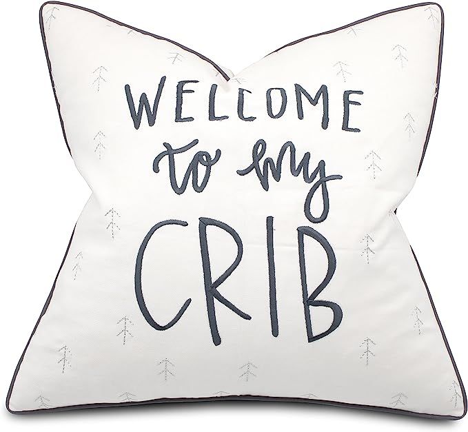 VAGMINE Welcome to My Crib Embroidered Decorative Square Accent Throw Pillowcase - Nursery Decor,... | Amazon (US)