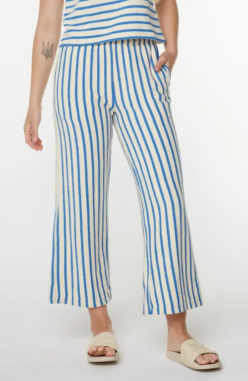 Roxy Java Stripe Cotton Terry Pants in Star Sapphire at Nordstrom, Size Small | Nordstrom