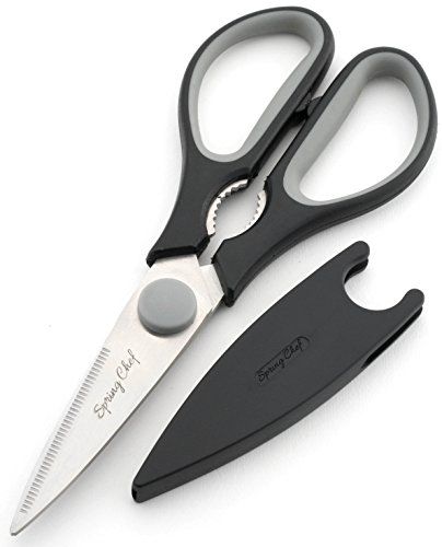 Kitchen Shears with Blade Cover, Stainless Steel Scissors for Herbs, Chicken, Meat & Vegetables, Bla | Amazon (US)