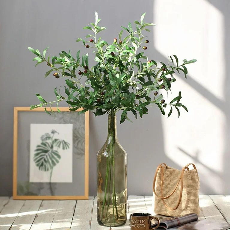 Windfall Olive Tree Branches Artificial Olive Plant Branches Fruits Silk Olive Leaves Decor for H... | Walmart (US)
