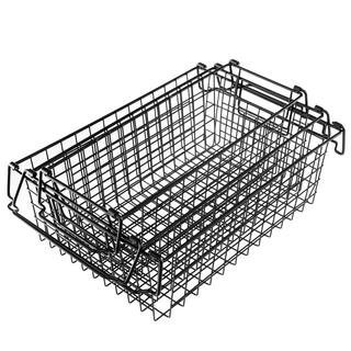 Set of 3 Storage Bins - Basket Set for Toy, Kitchen, Closet, and Bathroom Storage -Shelf Organizers(Black) | The Home Depot