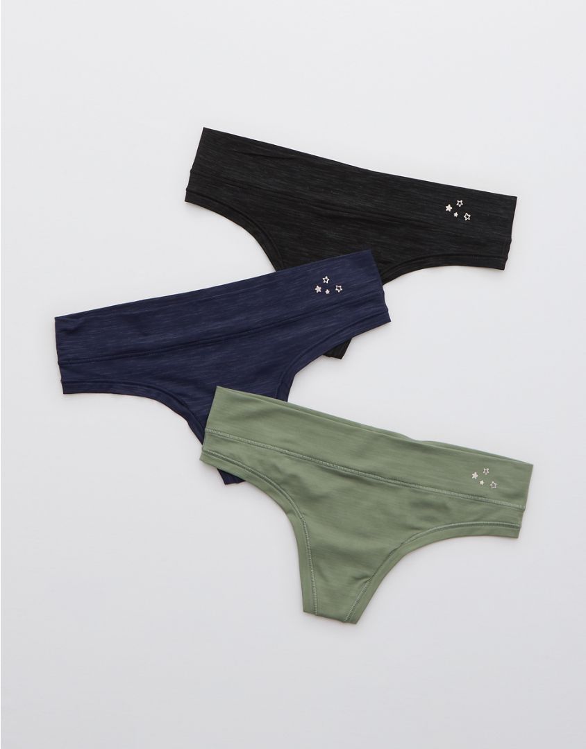 Aerie Real Me Thong Underwear 3-Pack | American Eagle Outfitters (US & CA)