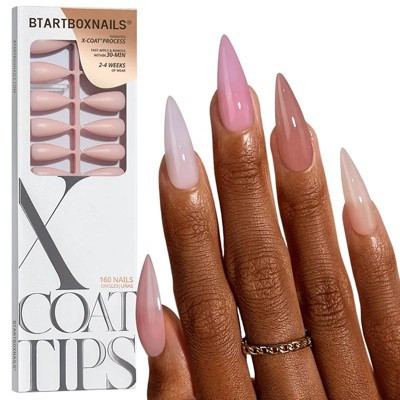 BTArtboxnails XCOATTIPS Press - On Nails - Bare Series - Long Stiletto - 160ct | Target