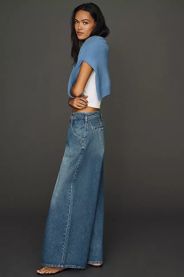 Pleated High-Rise Wide-Leg Jeans | Anthropologie (US)