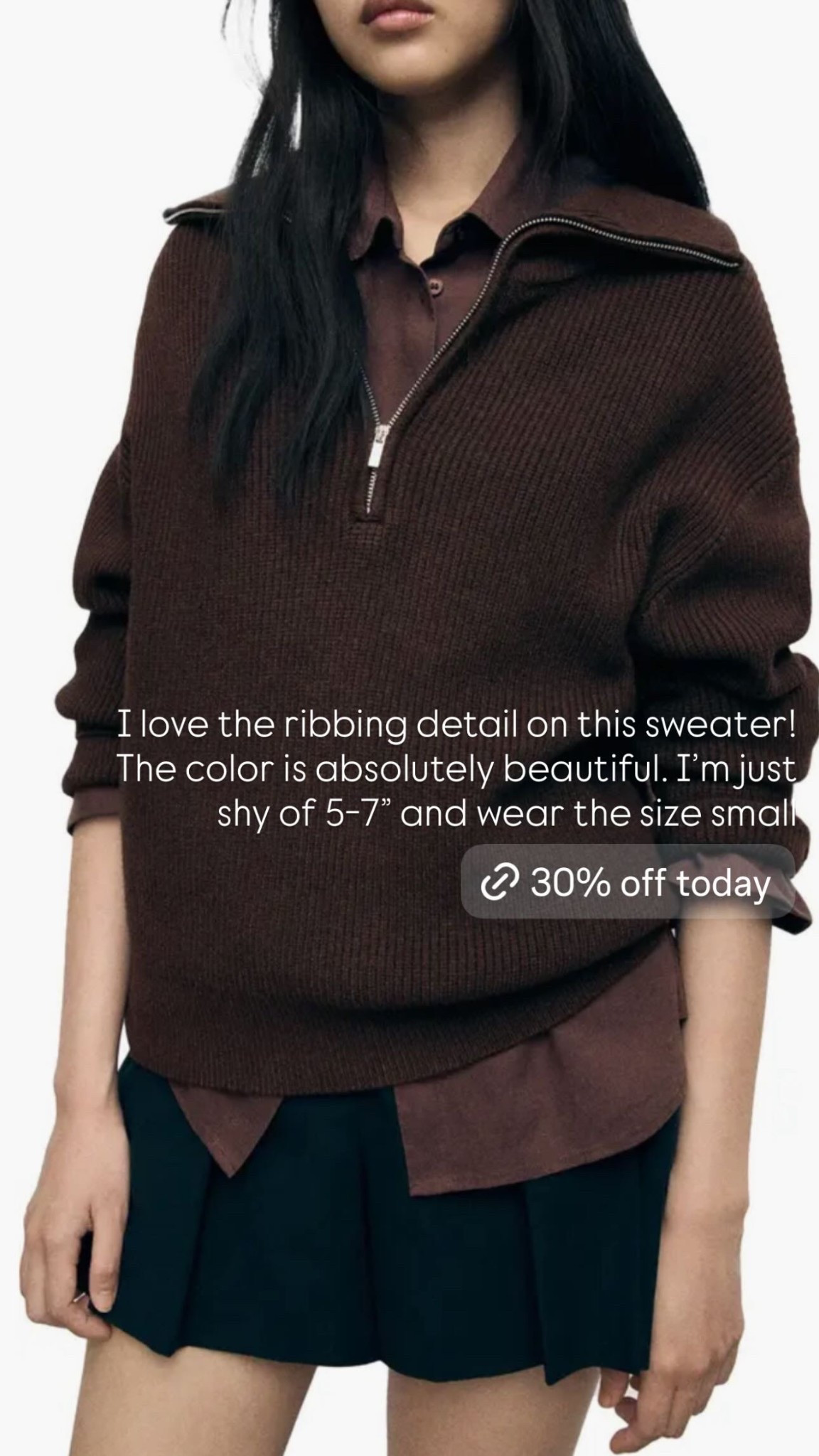 I love the ribbing detail on this sweater! The color is absolutely beautiful. I'm just shy of 5-7" and wear the size small

#LTKHoliday #LTKgrwm #LTKootd