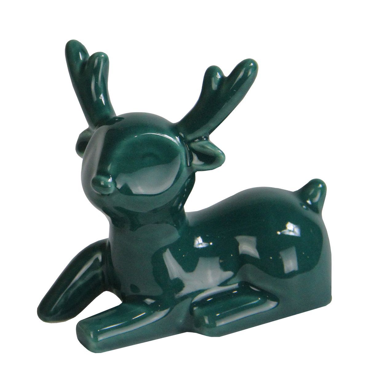 Northlight 3.5" Petite Green Ceramic Christmas Deer Tabletop Decoration | Target