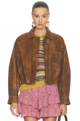 Isabel Marant Etoile Belma Jacket in Brown. - size 40/8 | Revolve Clothing (Global)