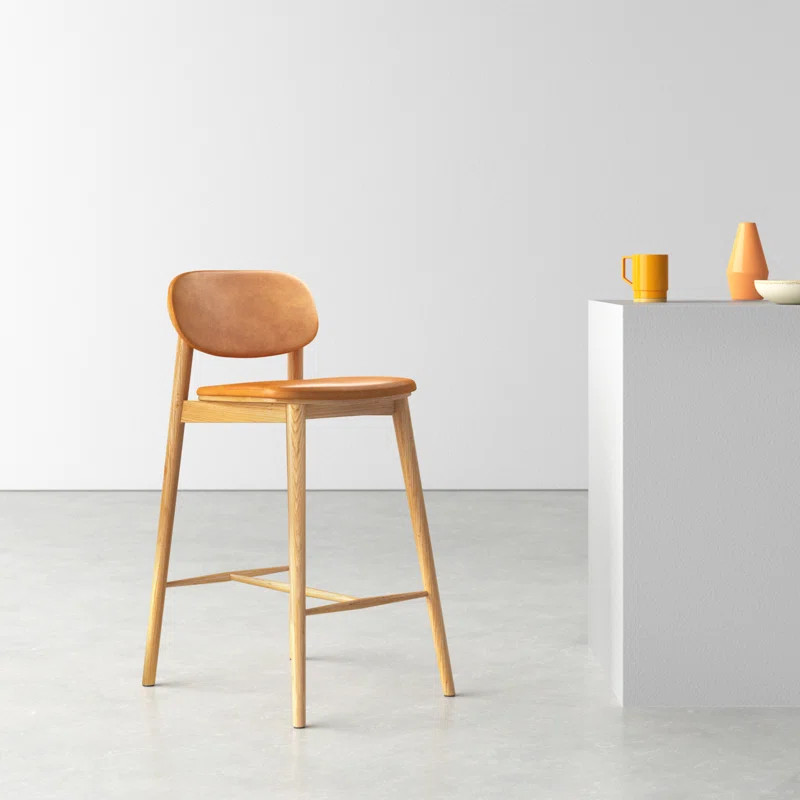Beck 26'' Genuine Leather Counter Stool | AllModern