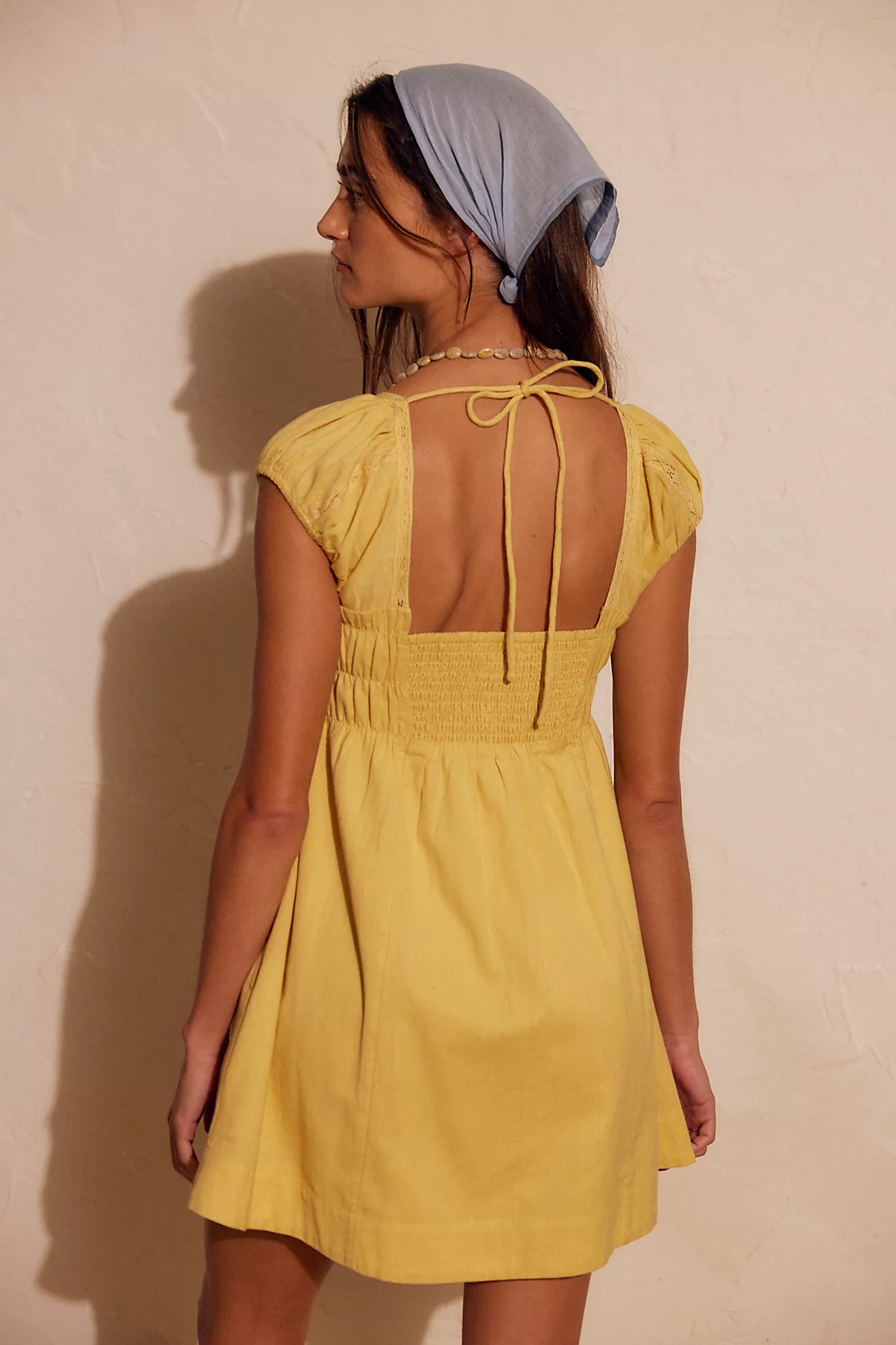 Nina Babydoll Cotton-Linen Mini Dress | Free People (Global - UK&FR Excluded)